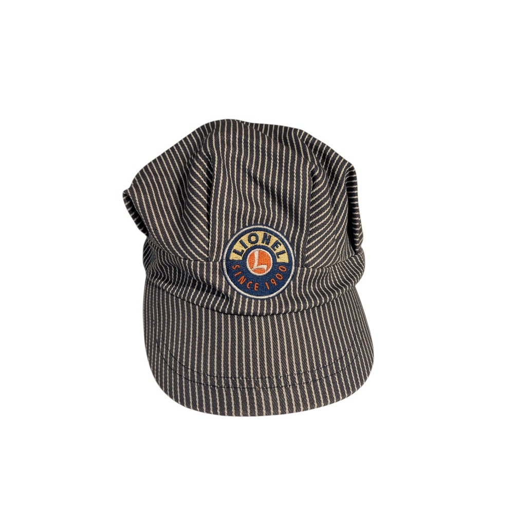 Lionel Trains Hickory Stripe Engineer Hat Adult Blue White Adjustable Cap